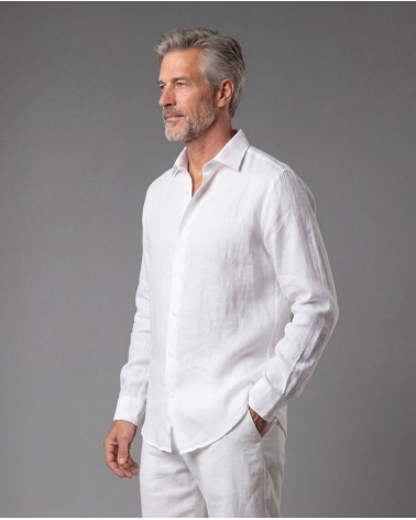 Camicia In Lino Con Collo Camicia A Tinta Unita 9432900/50695
