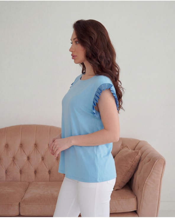 T-Shirt Basic Con Alette In Raso 0566/35425
