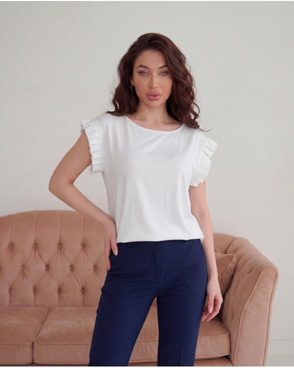 T-Shirt Basic Con Alette In Raso 0566/35425