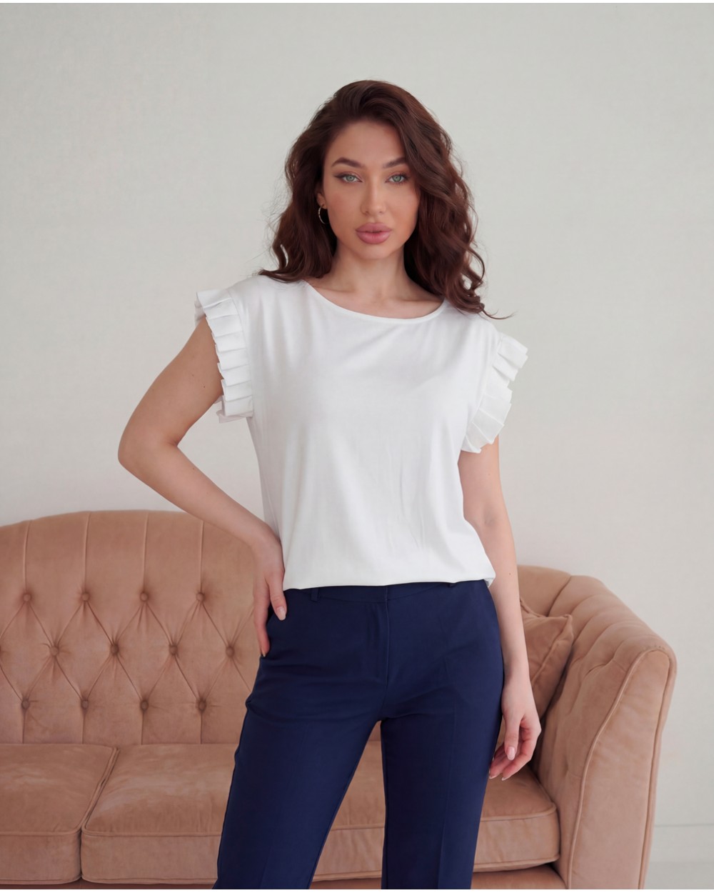 T-Shirt Basic Con Alette In Raso 0566/35425
