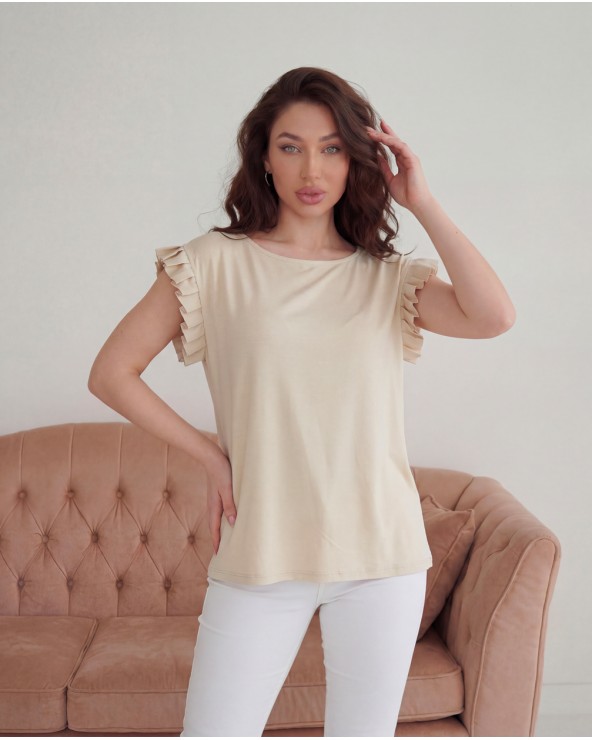 T-Shirt Basic Con Alette In Raso 0566/35425