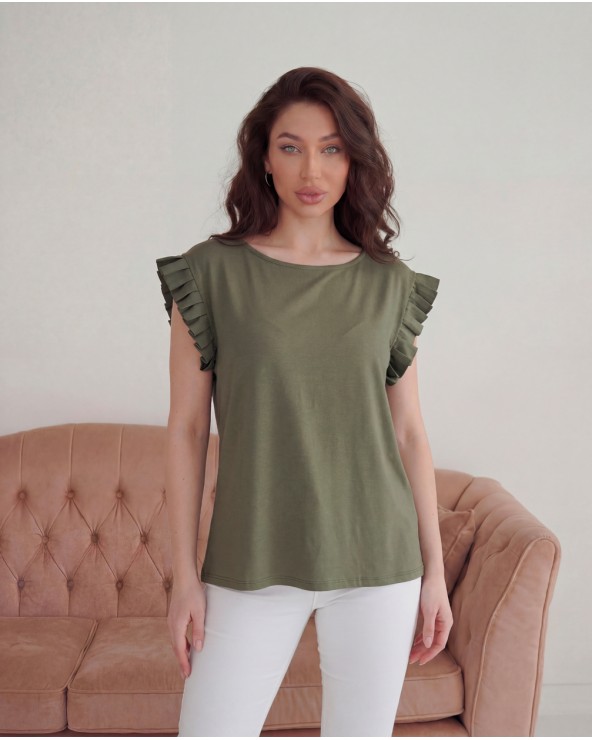 T-Shirt Basic Con Alette In Raso 0566/35425