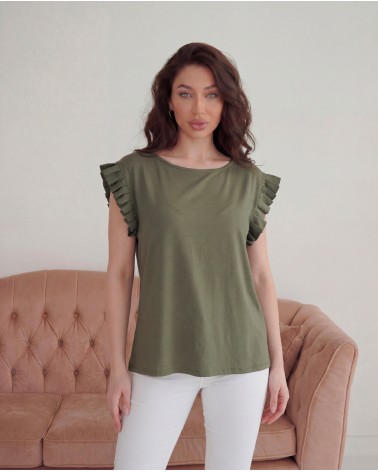 T-Shirt Basic Con Alette In Raso 0566/35425