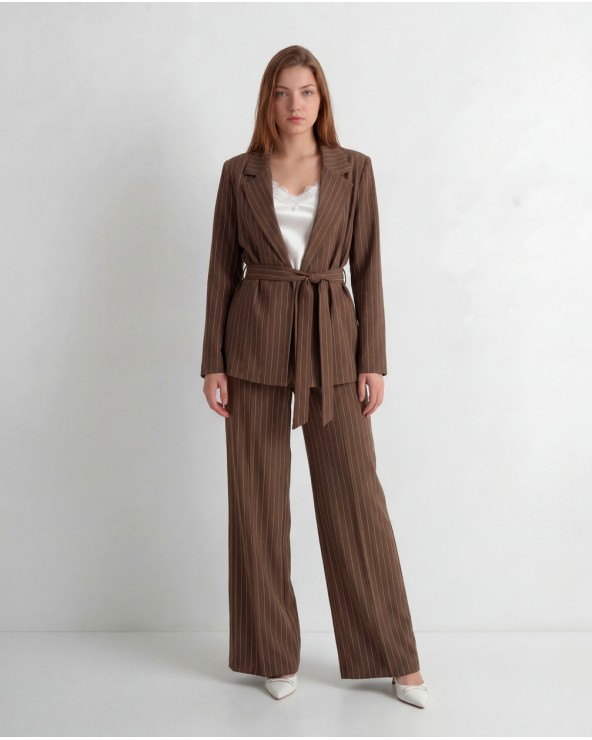 Tailleur Gessato Con Cintura 6329/021200