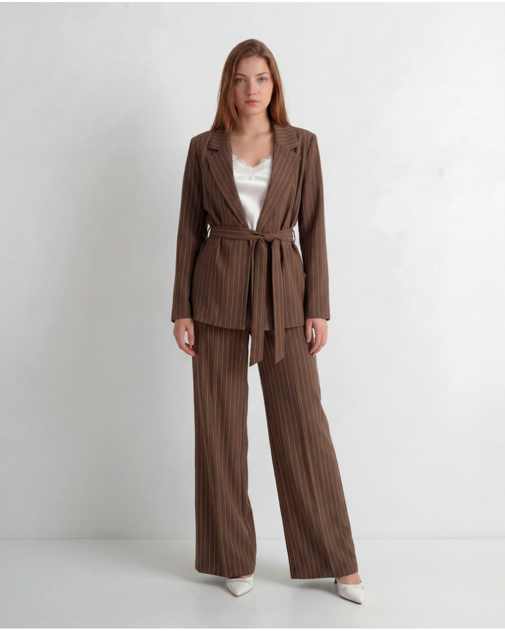Tailleur Gessato Con Cintura 6329/021200