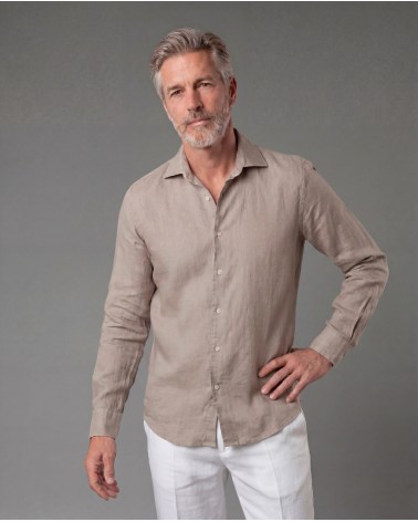 Camicia In Lino Con Collo Camicia A Tinta Unita 9432900/50695