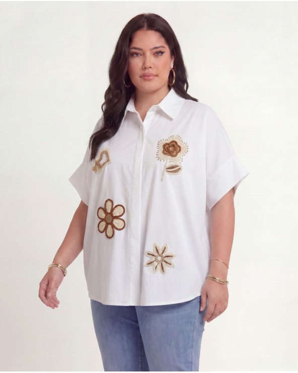 Camicia Oversize Con Ricamo 201209/49675