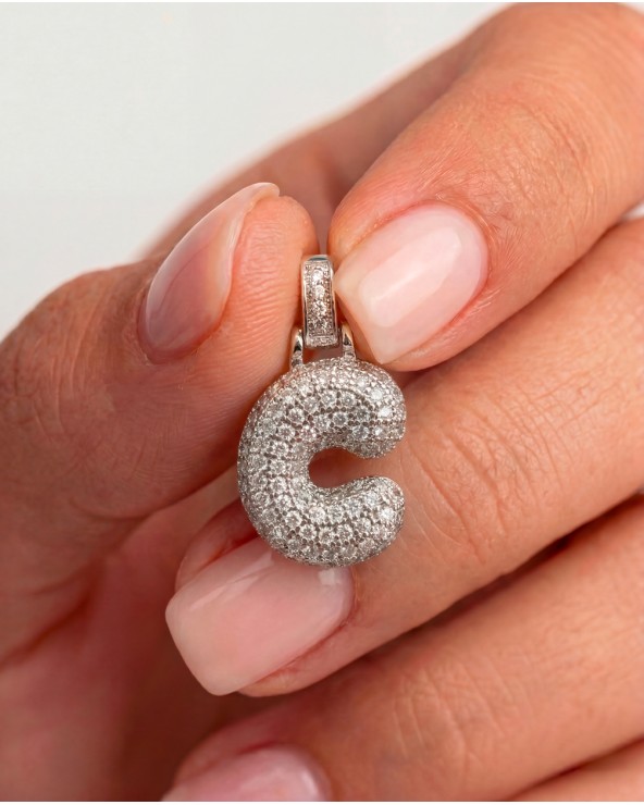 Lettera Con Strass Argento 6780/36125