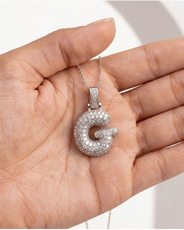 Lettera Con Strass Argento 6780/36125