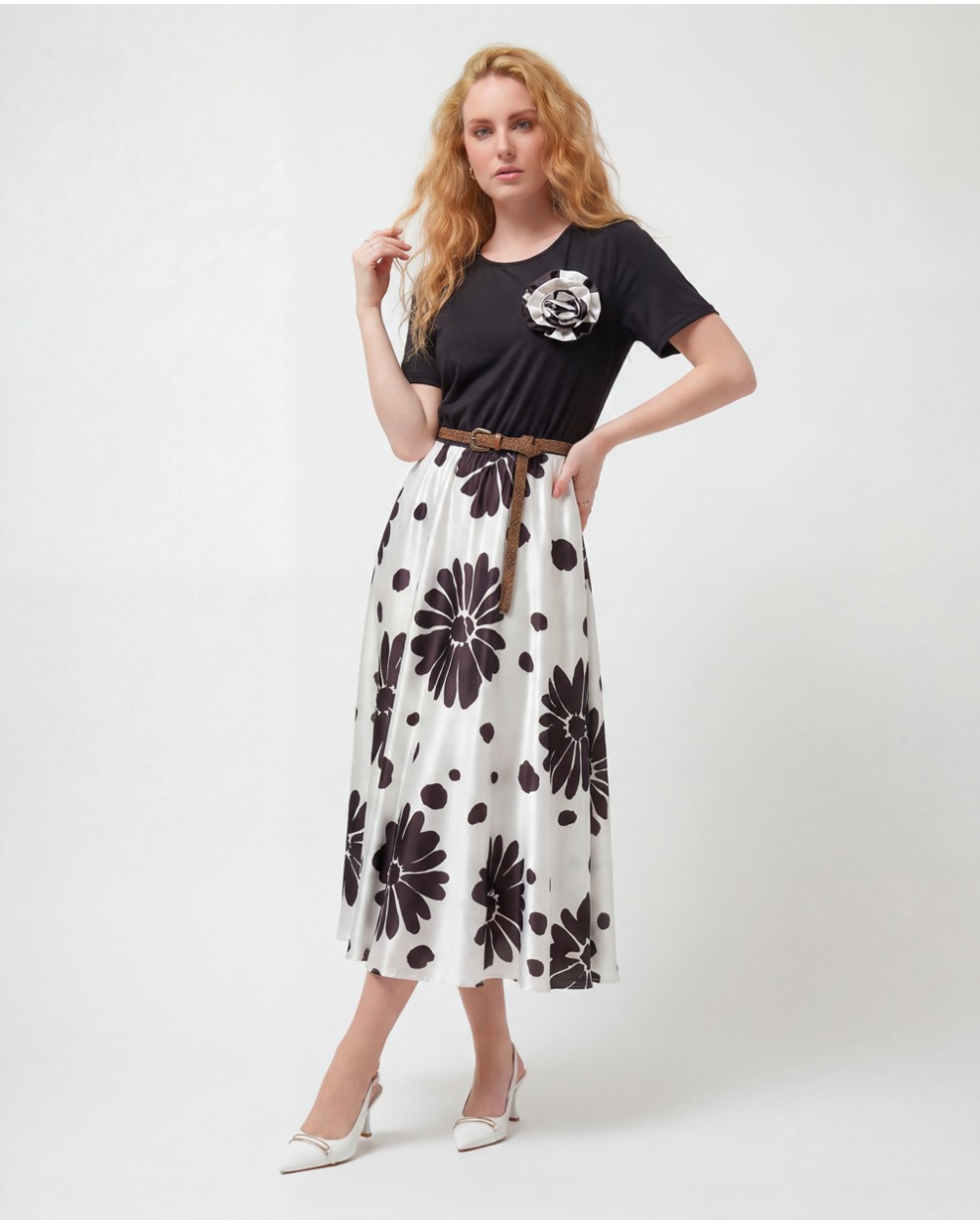 Abito Maxi A Fantasia Con Spilla 0857/57675