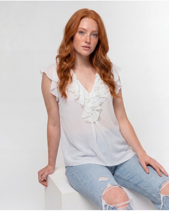 Blusa Con Rouche 4102/15400