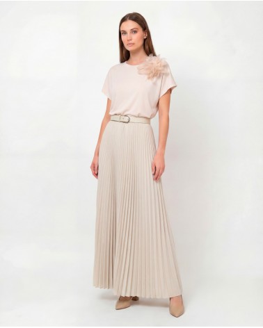 Abito Maxi Con Spilla E Cintura 0801/65625