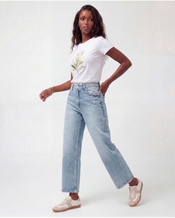 Jeans A Palazzo Sfrangiato 8000/71700