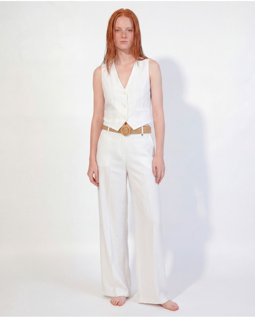 Pantaloni A Palazzo Con Cintura 33L6346/98675