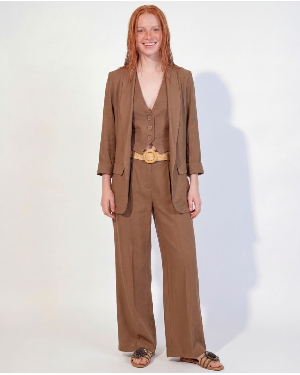 Pantaloni A Palazzo Con Cintura 33L6346/98675