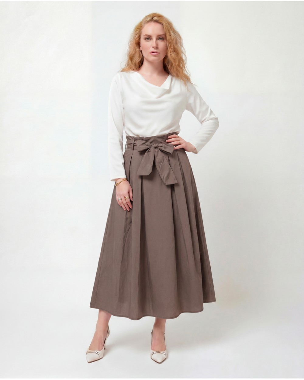 Gonna Midi Con Cintura 12361/00625