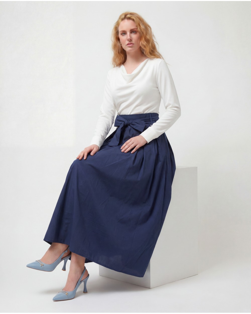 Gonna Midi Con Cintura 12361/00625