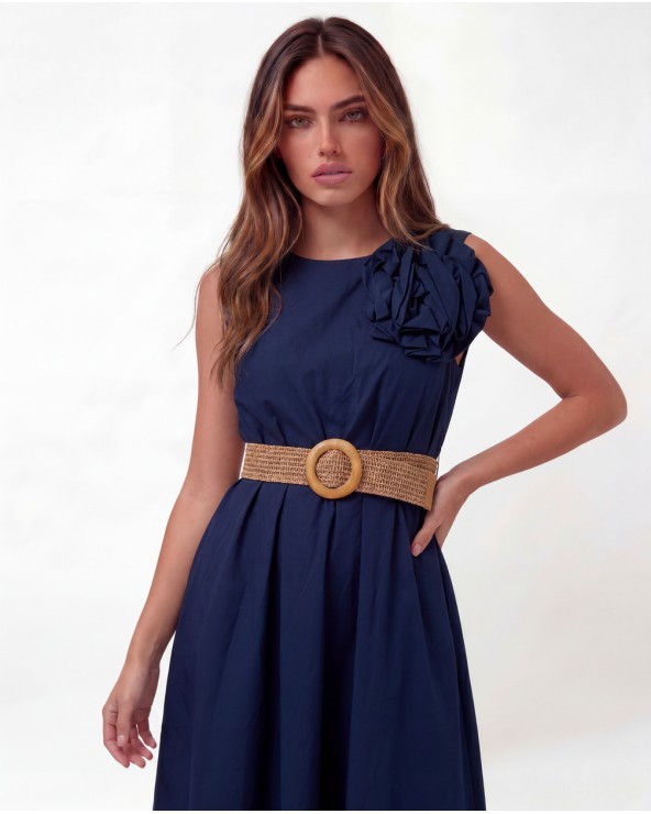 Vestito Midi Con Fiore 3932/21775