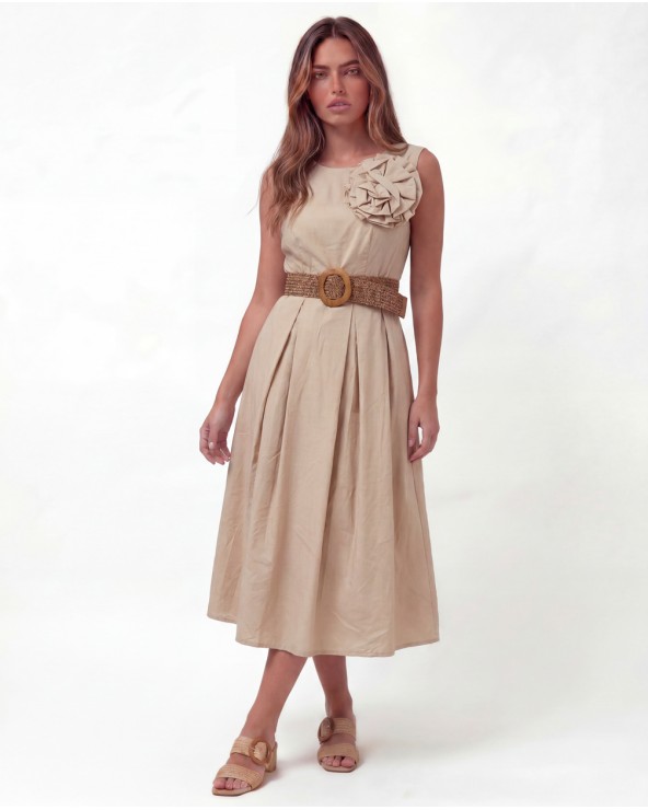 Vestito Midi Con Fiore 3932/21775