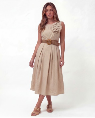 Vestito Midi Con Fiore 3932/21775