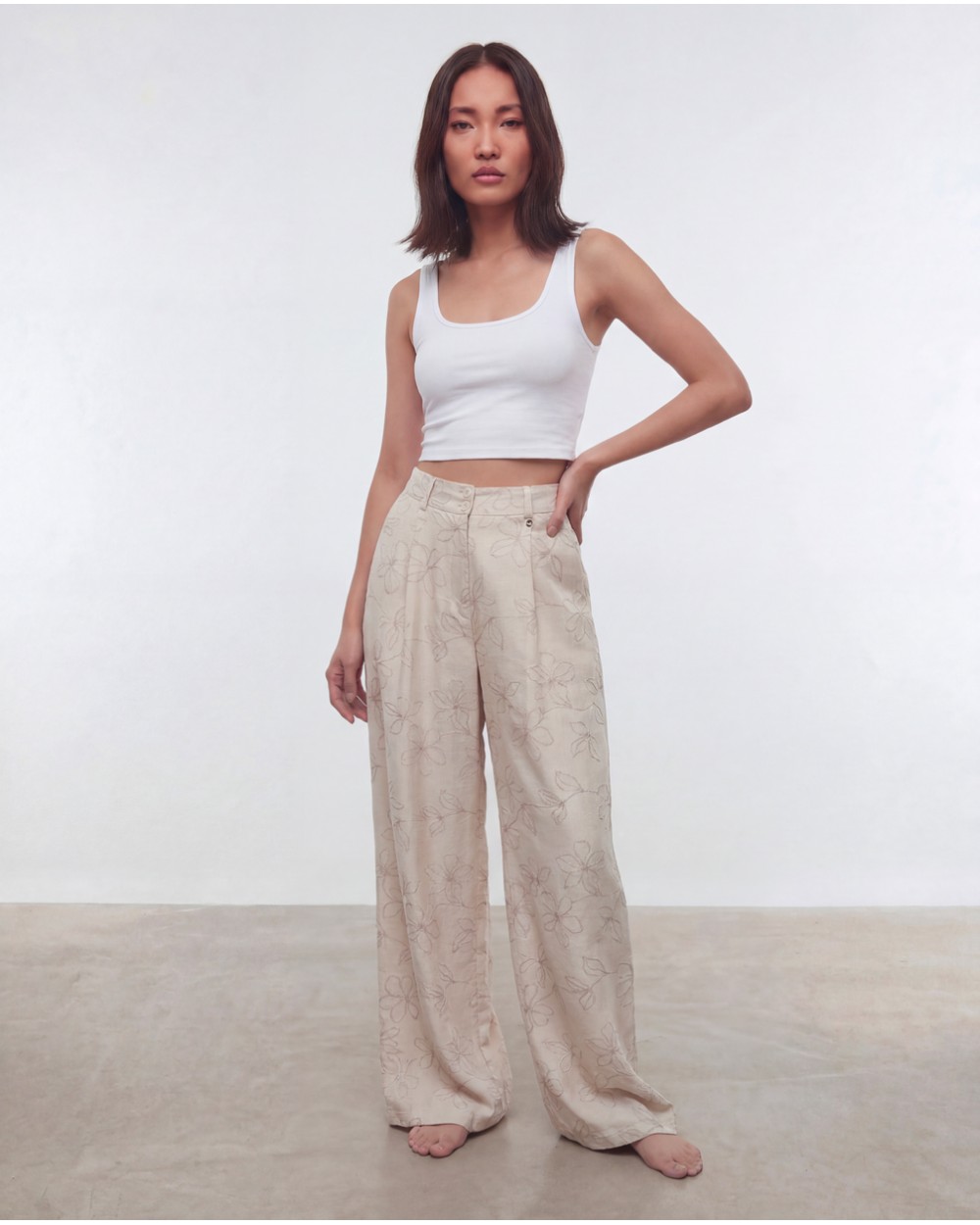 Pantaloni A Palazzo Con Pinces 33L6219/97925