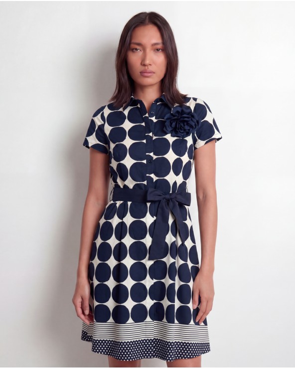 Vestito Midi A Fantasia Con Cintura 115933/63845