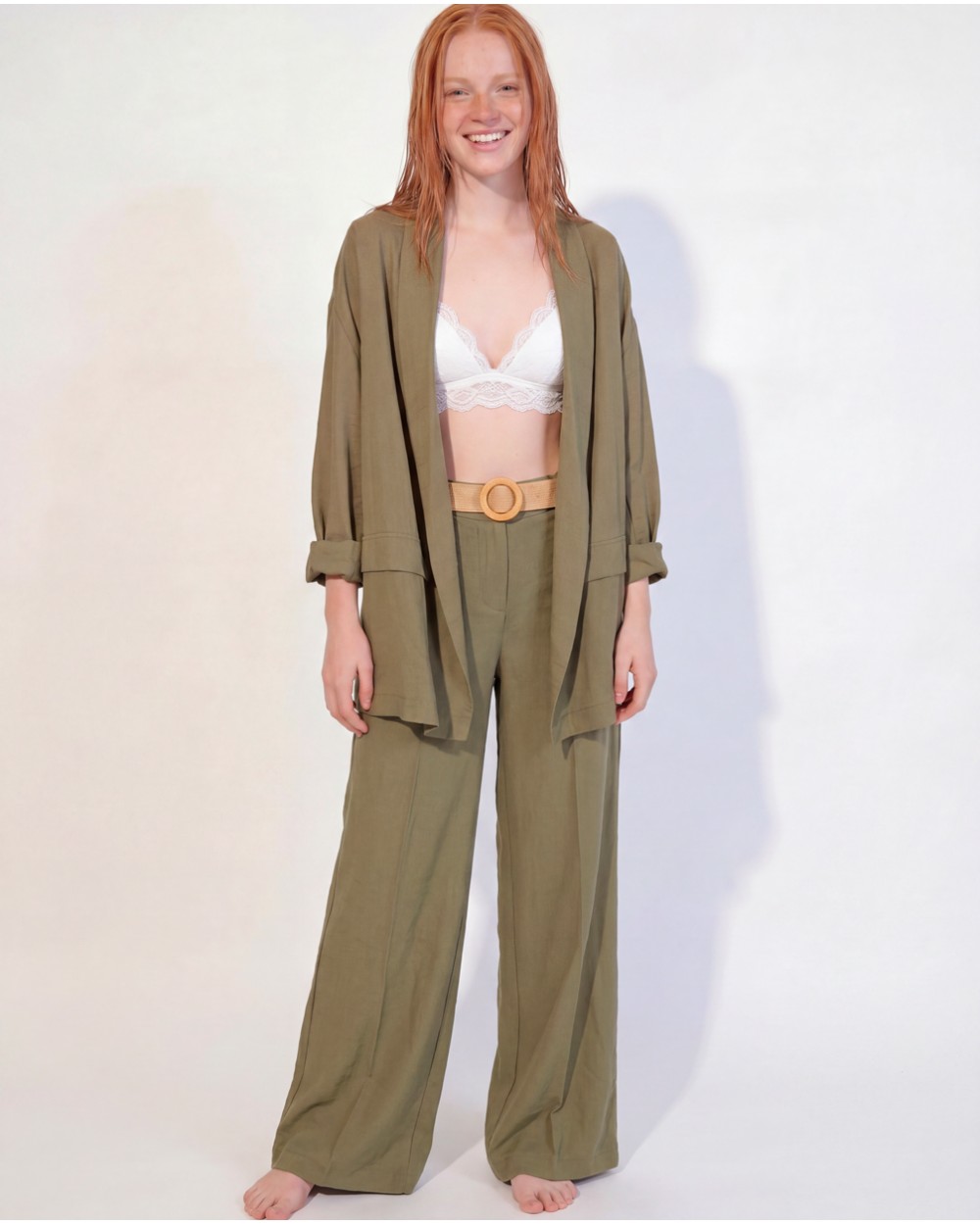 Pantaloni A Palazzo Con Cintura 33L6346/98675