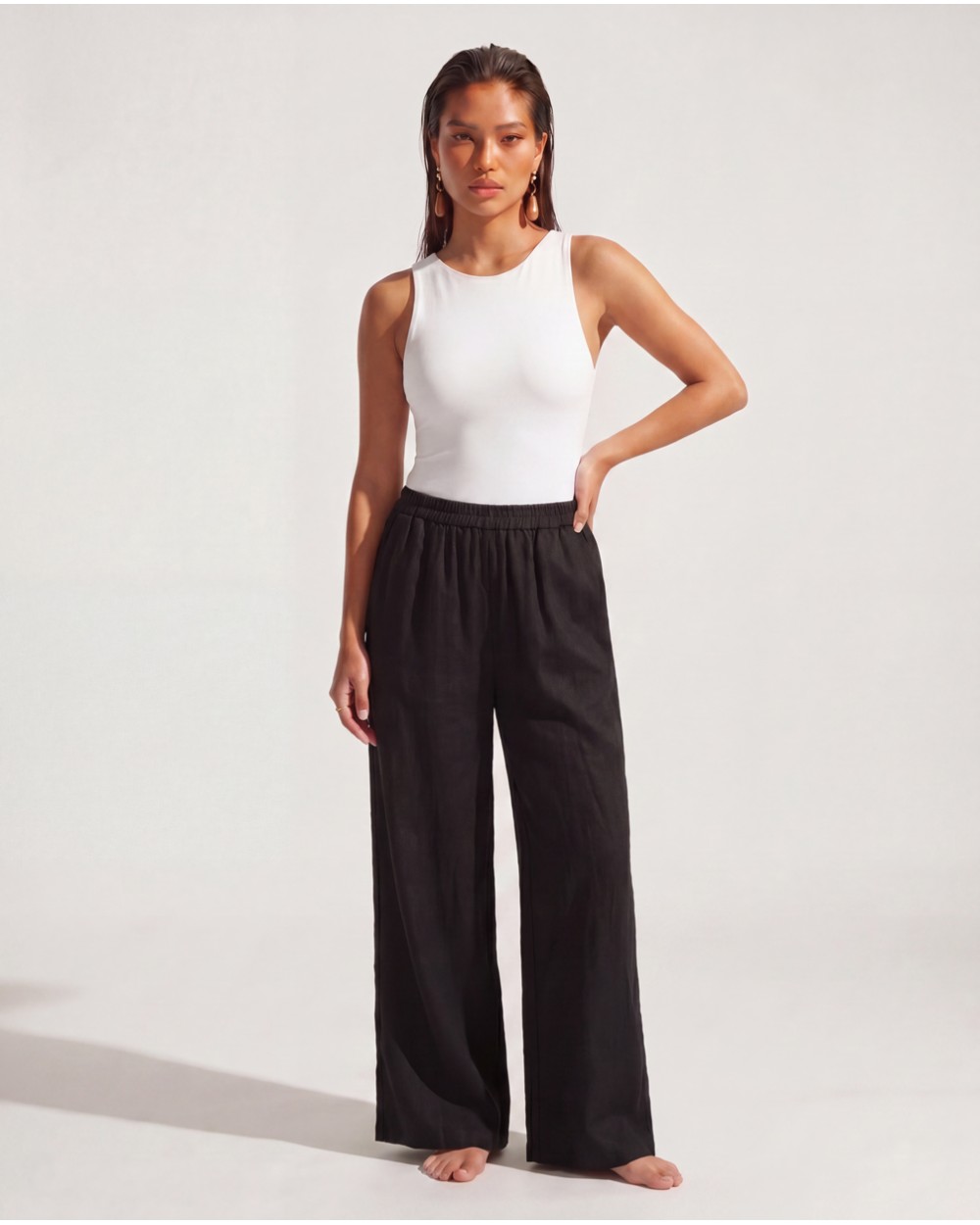Pantaloni A Palazzo In Lino 9520/89575