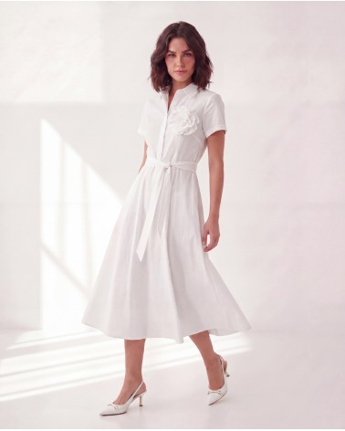 Vestito Midi Con Cintura E Spilla 113600/33695