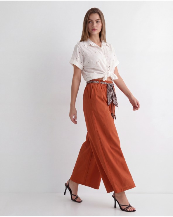 Pantaloni Cropped Con Cintura 15351/76475