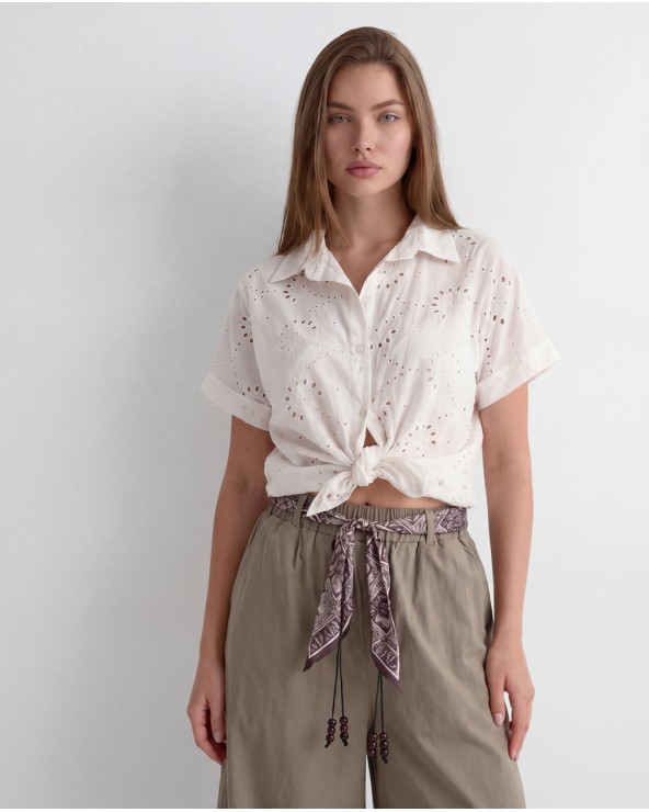 Pantaloni Cropped Con Cintura 15351/76475