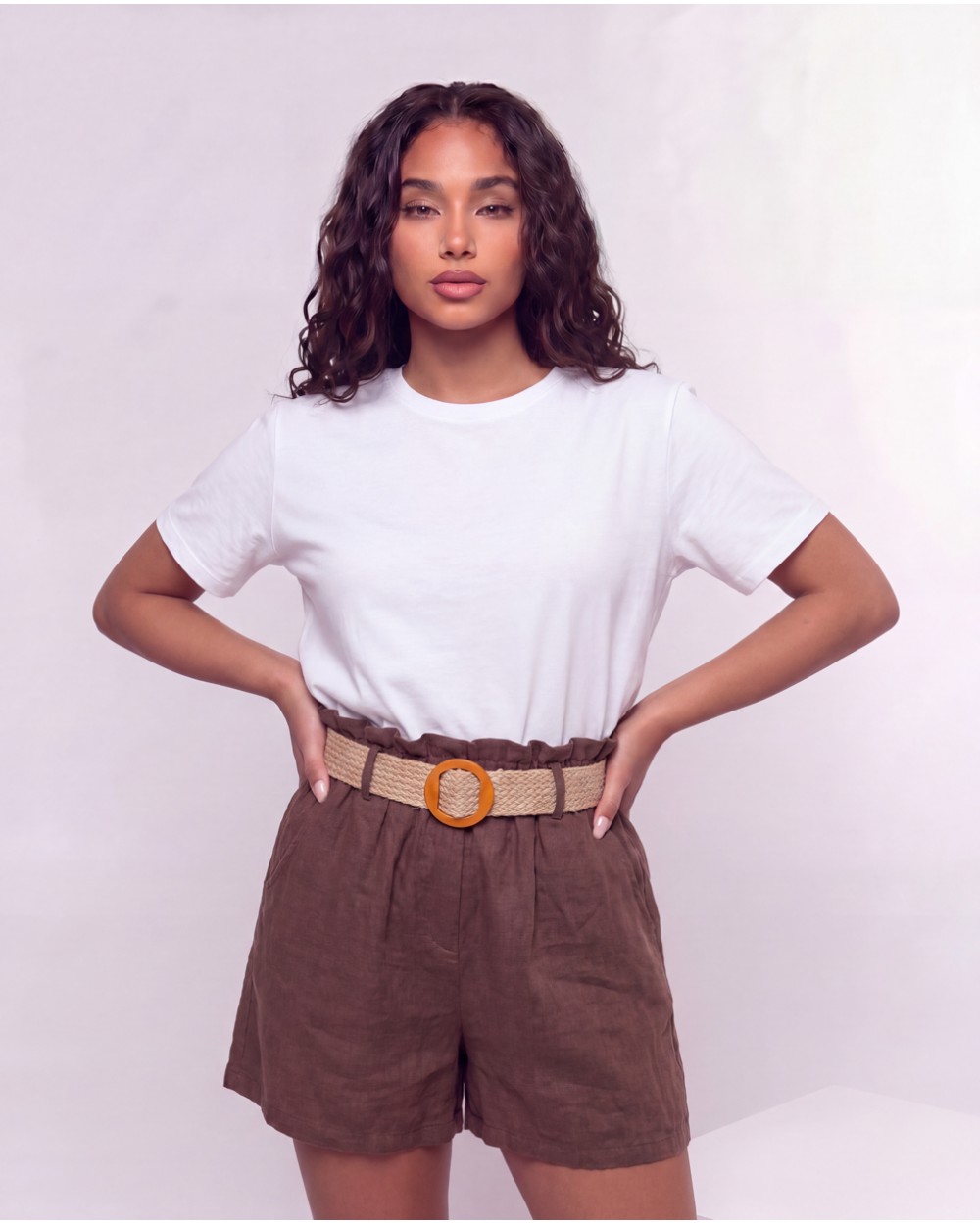 Shorts In Lino Con Cintura 5057/10475