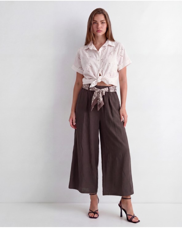 Pantaloni Cropped Con Cintura 63309/15325