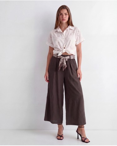 Pantaloni Cropped Con Cintura 63309/15325