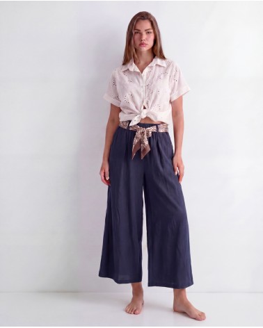 Pantaloni Cropped Con Cintura 63309/15325