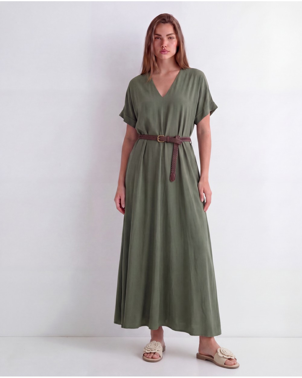 Abito Maxi Con Cintura 805108/18525