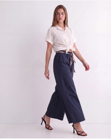 Pantaloni Cropped Con Cintura 15351/76475