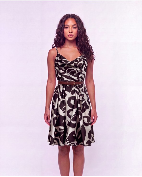 Vestito A Fantasia Con Cintura 8754/81425