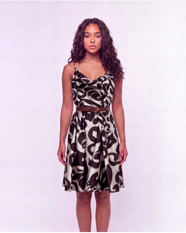 Vestito A Fantasia Con Cintura 8754/81425